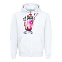 White milkshake Zipper Hoodie - AdoDesignShop