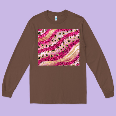 Pink Glitter Long Sleeve Tee Designed By Jahusdesignshop