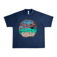 Navy Hello Summer Let's Go To The Beach Urban Heavy Tee - SublimationCraftShop