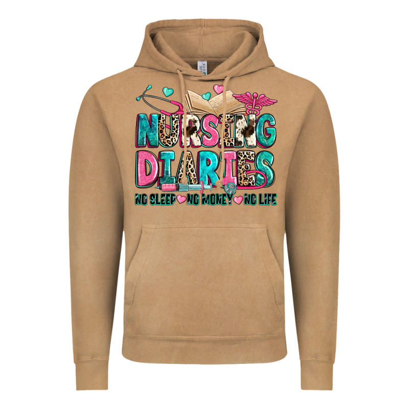 Nursing Diaries No Sleep No Money No Life Vintage Hoodie by Zillion Design Studio | Teevron