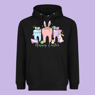 Happy Easter Teeth Heavyweight Hoodie Designed By Maliassmallbusiness