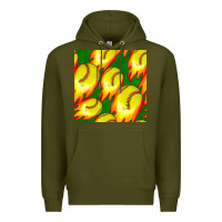 Army Green softball fire ball seamless pattern Premium Hoodie - BundleAndBundleShop
