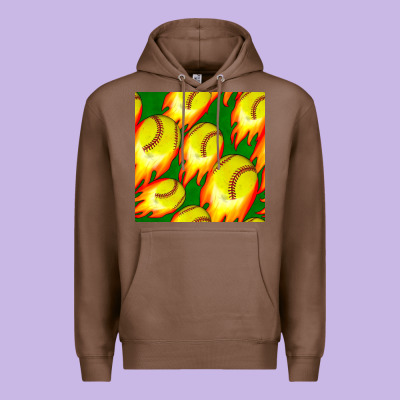 Softball Fire Ball Seamless Pattern Premium Hoodie Designed By Bundleandbundleshop