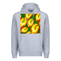 Heather Grey softball fire ball seamless pattern Premium Hoodie - BundleAndBundleShop