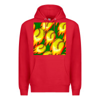 Red softball fire ball seamless pattern Premium Hoodie - BundleAndBundleShop