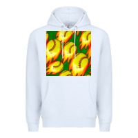 White softball fire ball seamless pattern Premium Hoodie - BundleAndBundleShop