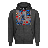 Charcoal Heather scissor lift seamless pattern Zipper Hoodie - BundleAndBundleShop