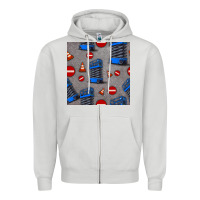 Dove Grey scissor lift seamless pattern Zipper Hoodie - BundleAndBundleShop