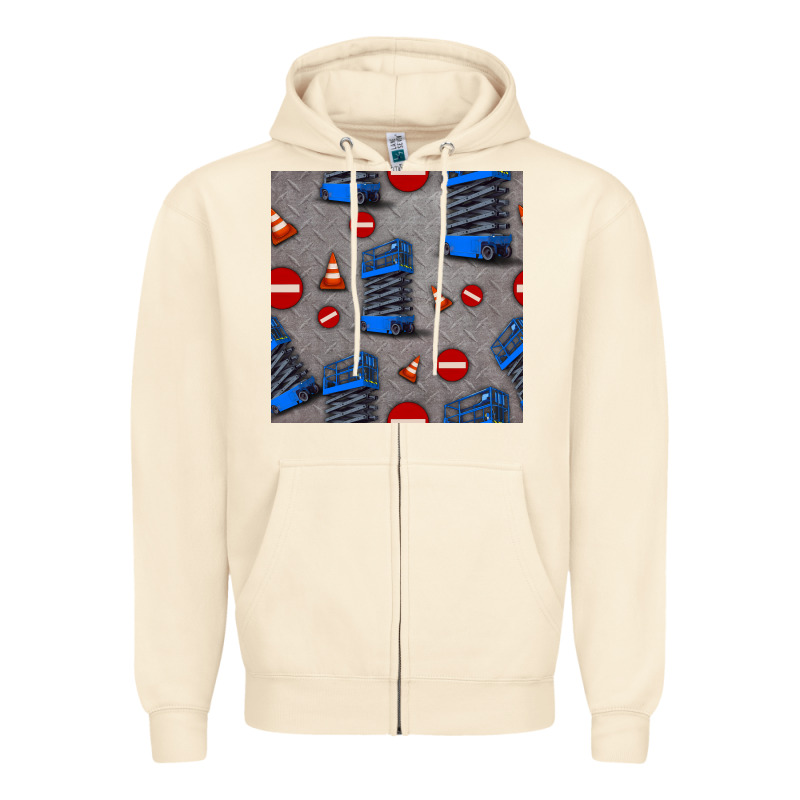 Scissor Lift Seamless Pattern Zipper Hoodie by BundleAndBundleShop | Teevron