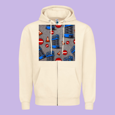 Scissor Lift Seamless Pattern Zipper Hoodie Designed By Bundleandbundleshop