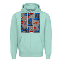 Seafoam scissor lift seamless pattern Zipper Hoodie - BundleAndBundleShop