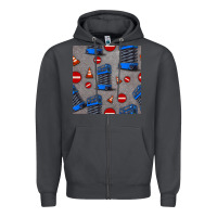 Smoke scissor lift seamless pattern Zipper Hoodie - BundleAndBundleShop