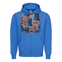 True Royal scissor lift seamless pattern Zipper Hoodie - BundleAndBundleShop