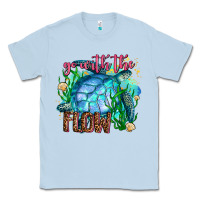 Dusty Blue go with the flow Classic Tee - AdoDesignShop