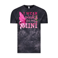 Cloud Black I Wear Pink For My Mini with Butterfly Vintage Tee - texasbilliewilder