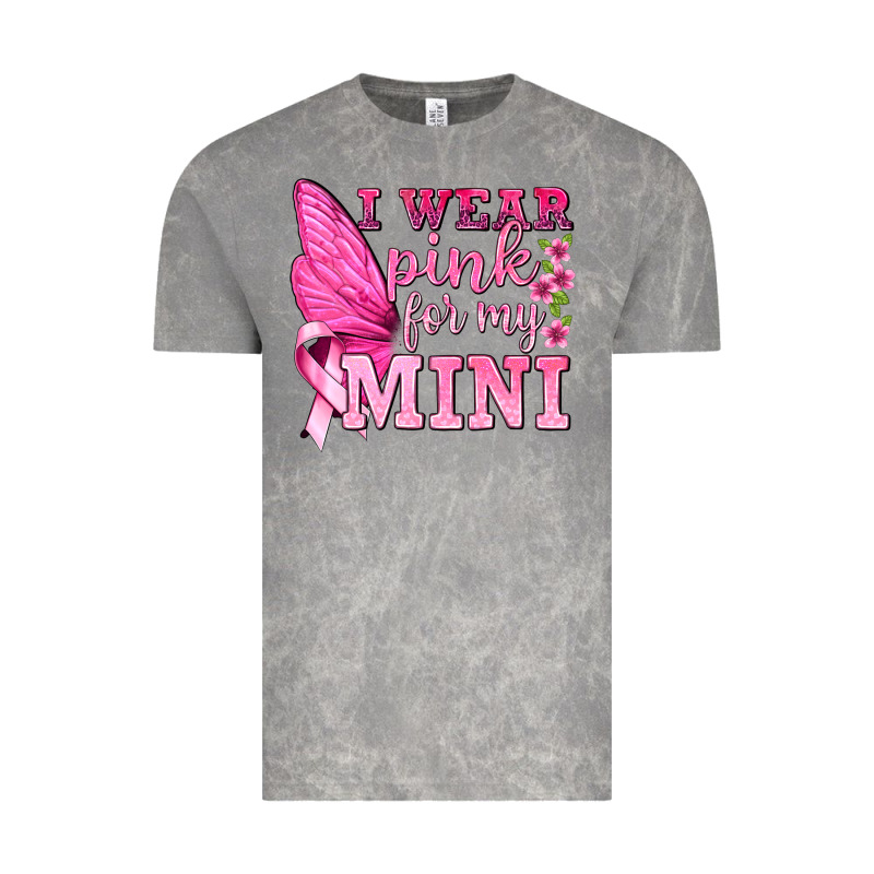 I Wear Pink For My Mini With Butterfly Vintage Tee by texasbilliewilder | Teevron