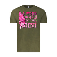 Vintage Olive I Wear Pink For My Mini with Butterfly Vintage Tee - texasbilliewilder
