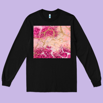 Pink Glitter Long Sleeve Tee Designed By Jahusdesignshop