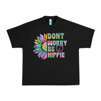 Black Don't Worry Be Hippie Urban Heavy Tee - CowhideDigitalArt