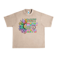 French Oak Don't Worry Be Hippie Urban Heavy Tee - CowhideDigitalArt