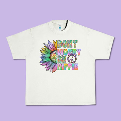 Don't Worry Be Hippie Urban Heavy Tee Designed By Cowhidedigitalart