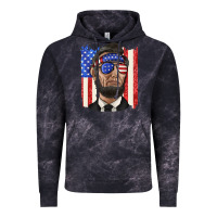 Cloud Black American flag with lincoln Vintage Hoodie - texasbilliewilder