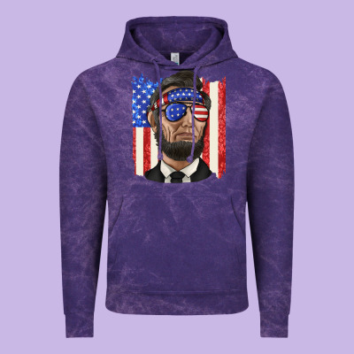 Vintage Hoodie American flag with lincoln