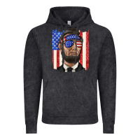 Vintage Black American flag with lincoln Vintage Hoodie - texasbilliewilder