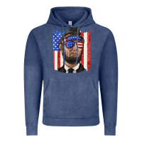 Vintage Denim American flag with lincoln Vintage Hoodie - texasbilliewilder