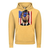 Vintage Mustard American flag with lincoln Vintage Hoodie - texasbilliewilder