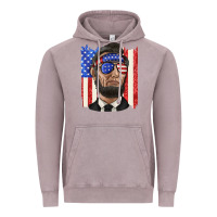 Vintage Zinc American flag with lincoln Vintage Hoodie - texasbilliewilder