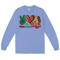 Colony Blue peace love Christmas cakes Long Sleeve Tee - AdoDesignShop