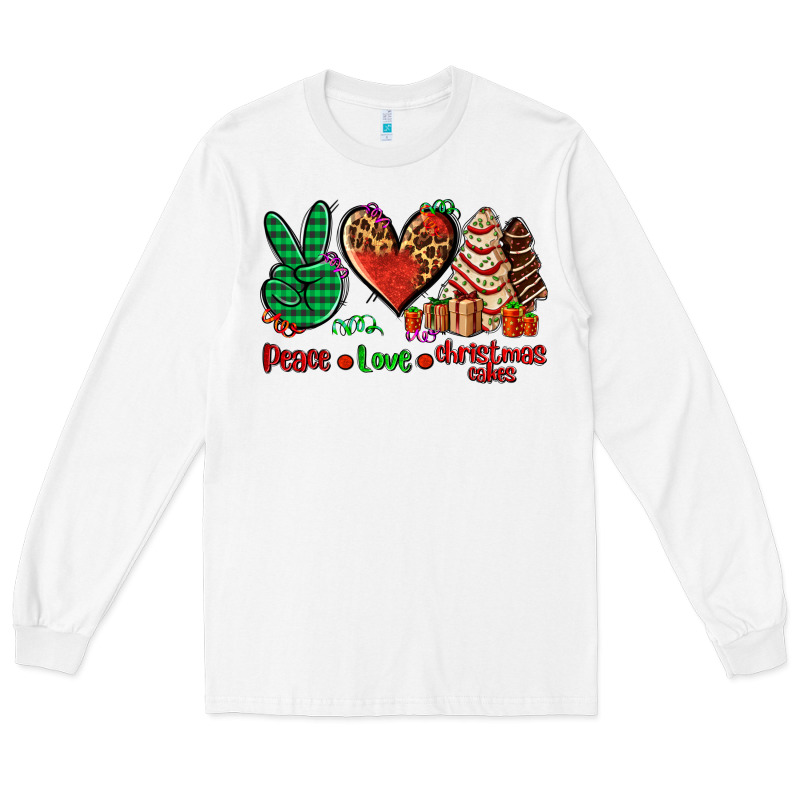 Peace Love Christmas Cakes Long Sleeve Tee by AdoDesignShop | Teevron