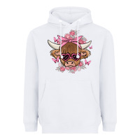 White cow with flowers and butterflies Heavyweight Hoodie - MaliasSmallBusiness