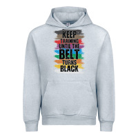 Heather Grey Black Belt Martial Art Training Karate TaeKwonDo Urban Hoodie - Bettercallsaul