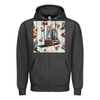 Charcoal Heather forklift seamless pattern Zipper Hoodie - BundleAndBundleShop