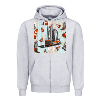 Heather Grey forklift seamless pattern Zipper Hoodie - BundleAndBundleShop