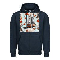Navy forklift seamless pattern Zipper Hoodie - BundleAndBundleShop
