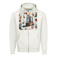 Oatmeal Heather forklift seamless pattern Zipper Hoodie - BundleAndBundleShop