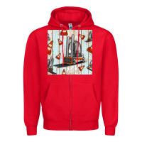 Red forklift seamless pattern Zipper Hoodie - BundleAndBundleShop
