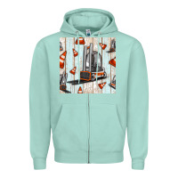 Seafoam forklift seamless pattern Zipper Hoodie - BundleAndBundleShop