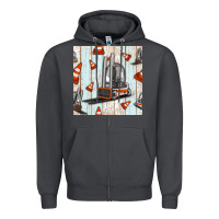 Smoke forklift seamless pattern Zipper Hoodie - BundleAndBundleShop