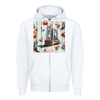 White forklift seamless pattern Zipper Hoodie - BundleAndBundleShop