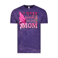 Cloud Purple I Wear Pink For My Mom with Butterfly Vintage Tee - texasbilliewilder
