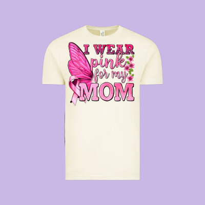 I Wear Pink For My Mom With Butterfly Vintage Tee Designed By Texasbilliewilder
