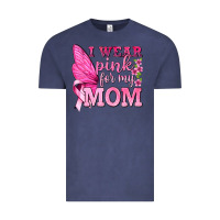 Vintage Denim I Wear Pink For My Mom with Butterfly Vintage Tee - texasbilliewilder