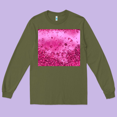 Pink Glitter Long Sleeve Tee Designed By Jahusdesignshop