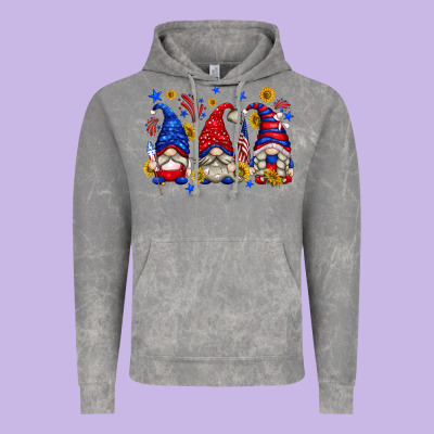 Vintage Hoodie American gnomes with sunflowers