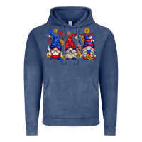 Vintage Denim American gnomes with sunflowers Vintage Hoodie - texasbilliewilder