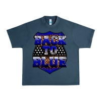 Midnight Navy Back the blue Urban Heavy Tee - Neo Western